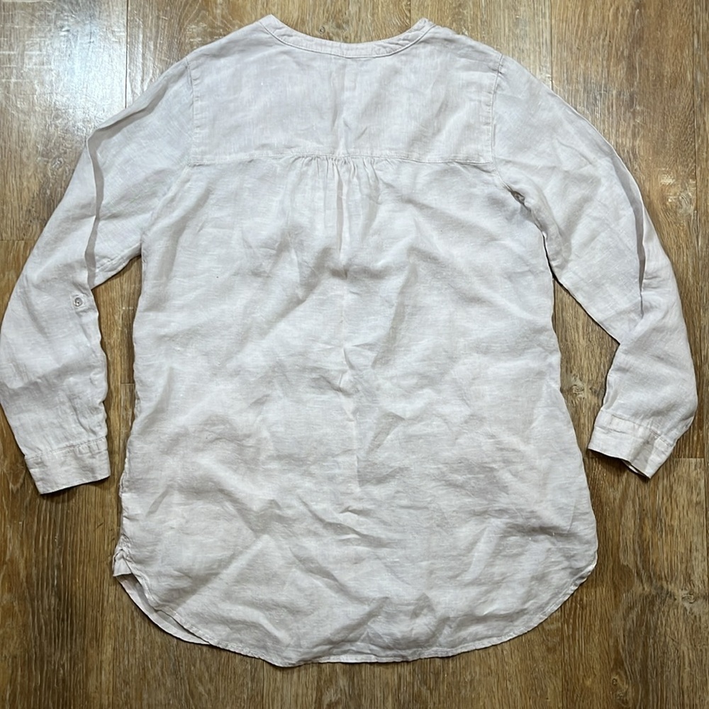 Sigrid Olsen 100% Linen Tunic Button Down Shirt W… - image 8